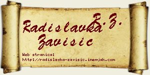 Radislavka Zavišić vizit kartica
